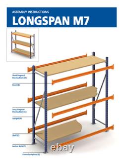 Rayonnage industriel Mecalux M7, charge lourde, 450 kg par étagère, en excellent état