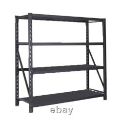 Rayonnage industriel noir robuste avec étagères en métal 1830 mm H x 1500 mm L x 600 mm