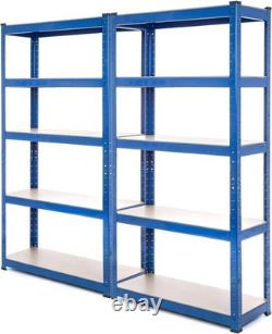 Solutions de rayonnage : unité de rayonnage en acier lourd à 2 baies, 150 kg par étagère, 5 niveaux