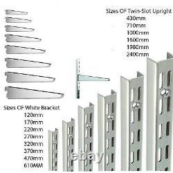 Support Mur Chrome Réglable pour Étagères à Double Fente HD Boîtes en Gros 2s et 10s