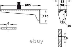 Support d'étagère en métal 2x pour charges lourdes, console d'angle en acier robuste supportant jusqu'à 150 kg.