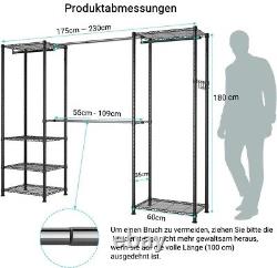 Support de rangement pour vêtements avec étagère réglable et rail robuste pour affichage suspendu