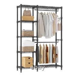 Support de vêtements à double rail suspendu robuste - Étagère d'exposition et de rangement pour vêtements