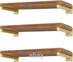 Supports muraux industriels en acier inoxydable doré de 8 pouces, supports de rayonnage lourds avec S