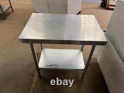 Table de travail en acier inoxydable avec étagère inférieure, lourde capacité