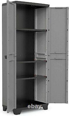 Tall Plastique Armoire De Rangement Extérieur Étagères De Jardin Utility Cabinet Box Large
