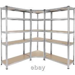 Unité de rangement de garage Système de rayonnage 3 parties 15 étagères de rangement lourdes 2625 kg