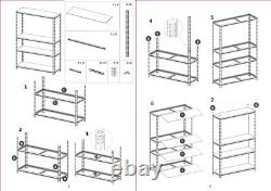 Unité de rayonnage en métal robuste à 4 niveaux pour le stockage de garage 150x75x30cm UKDC