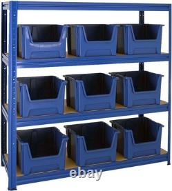 Unité de rayonnage garage BiGDUG robuste 1770H x 600D mm 4 niveaux avec bacs de prélèvement