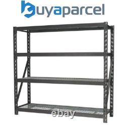 Unité de rayonnage robuste Sealey AP6572 avec 4 étagères en maille, capacité de 640 kg par niveau