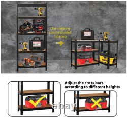 Unités de rangement en métal à étagères 5 niveaux X2 pour garage - Étagères robustes sans boulons