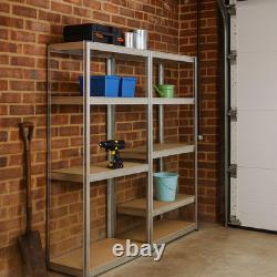 Unités de rangement étagères robustes pour garage 5 niveaux étagères de stockage argent noir