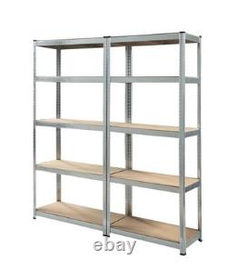 Unités de rangement étagères robustes pour garage 5 niveaux étagères de stockage argent noir