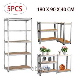 Unités de rayonnage de garage 5 niveaux en métal, étagère de rangement robuste pour abri, atelier