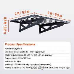 VEVOR 2PCS 3x2 ft Étagères de rangement pour garage, étagères murales à fixation lourde